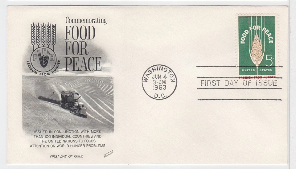 TurtlesTradingPost- Food For Peace - 1963- #1231 FDC Fleetwood Cachet - Image 1 of 1