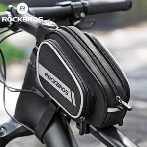 ROCKBROS Bike Phone Holder Mount Bag Case Bicycle Frame Handlebar Bag Waterproof - Picture 1 of 9