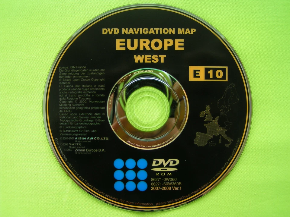 DVD NAVIGATION TNS 600 700 BENELUX ITALIEN 2008 TOYOTA AVENSIS MR2 LEXUS GS 460 - Bild 1 von 1