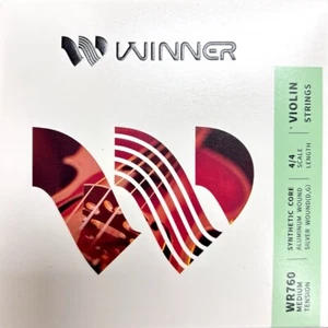 WINNER WR760 4/4 Violin String Set Medium Gauge Synthetic Core Silver Wound D G - Picture 1 of 5
