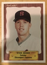 Steve Decker 1990 Pro Cards #1445 Shreveport Captains Minor League NM-MT