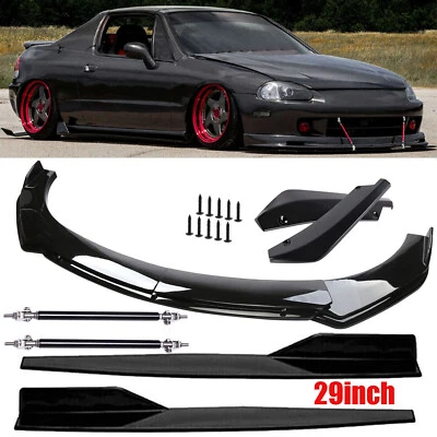 For Honda Civic Del Sol Front Bumper Lip Splitter Spoiler Body Kit Side Skirt - Image 1 of 4