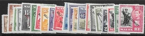 MALTA SG234/48 1948 NEW CONSTITUTION DEFINITIVE SET MTD MINT (r) - Picture 1 of 1