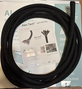 10ft - 1/2 inch Cord Protector Wire Loom Tubing Cable Sleeve Split Sleeving For - Picture 1 of 2