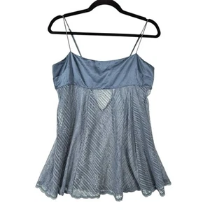 VTG 2003 Y2k SILK Size LARGE Blue Slip Dress Nightie Victorias Secret Sheer Cami - Picture 1 of 9