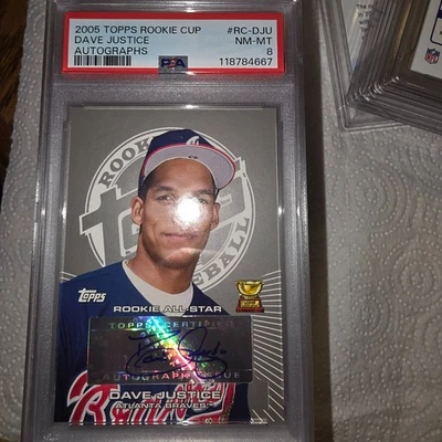 Topps Rookie Cup 2005 #RC-DJU Dave Justice automático PSA 8 - Braves Foto 1 de 4