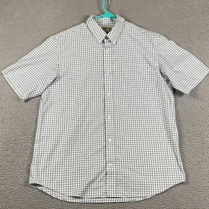 Duluth Trading Co Button Shirt Men's Large Green Grid Plaid Causal Work - Picture 1 of 9