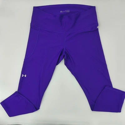 Under Armour Women's Heatgear Nylon Compression Capri Tights, Purple, XL - Image 1 of 4