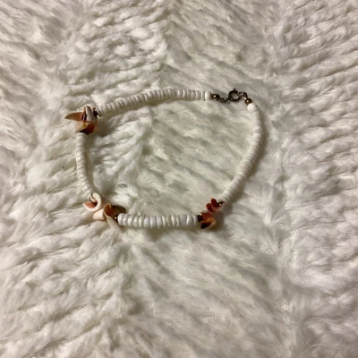 Hermosa Tobillera Vintage Años 90 Puka Shell - Blanca, Rosa y Naranja Foto 1 de 4