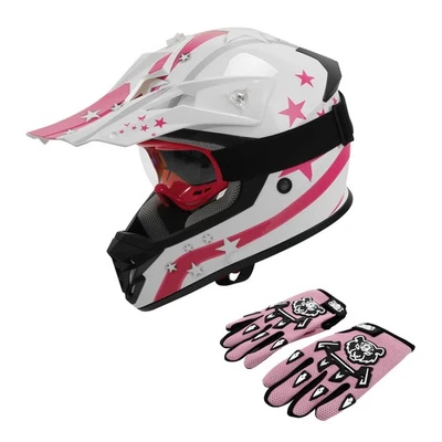 DOT Unisex Juvenil Casco y Gafas Guantes Niñas Niños Motocicleta ATV UTV Motocross Foto 1 de 4