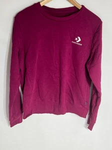Converse Sweatshirt Embroidered Chevron Star Pullover | Men's | Dark Pink | XL - Picture 1 of 10