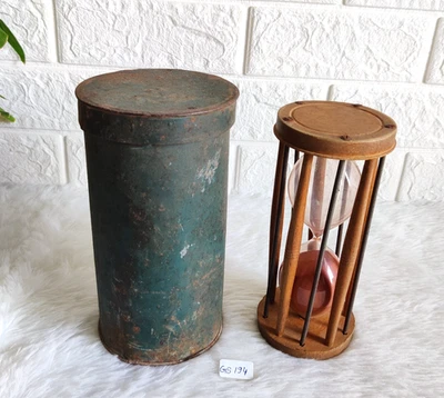 19c Antique Sand Timer Wooden Sandglass Clock Original Case Collectible GS194 - Image 1 of 4