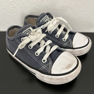 Converse All Star niedrige Turnschuhe Kleinkind Größe 8 blau Canvas Baby Schuhe Schnürschuhe - Bild 1 von 9