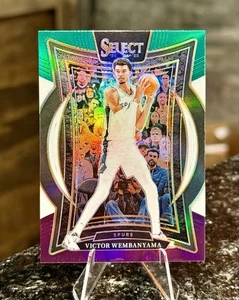 2024-25 Panini Select VICTOR WEMBANYAMA TRI-COLOR GREEN WHITE PURPLE PRIZM Spurs - Picture 1 of 2