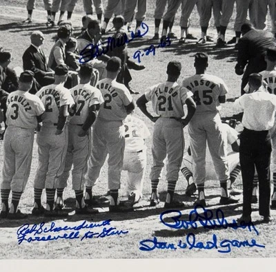 Stan Musial "9/29/63" Last Game Bob Gibson Red Schoendienst signed 16x20 PSA/DNA - Image 1 of 4