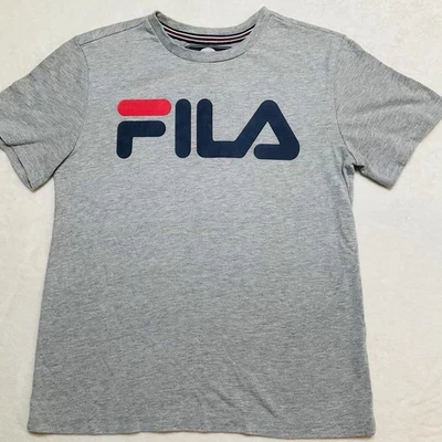 FILA Gray Logo  Short Sleeve T-Shirt  Boy Medium Youth - Image 1 of 4