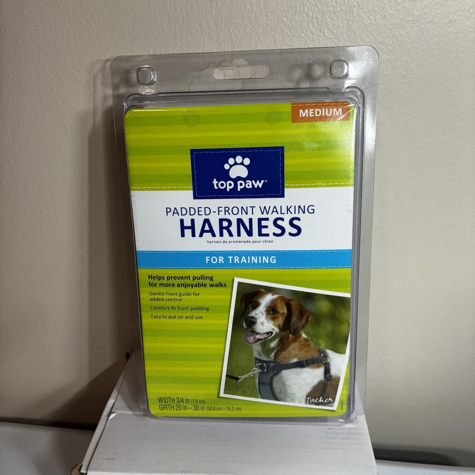 NUEVO EN CAJA Arnés de Clip Frontal Acolchado Top Paw Para Entrenamiento, M Negro Foto 1 de 3