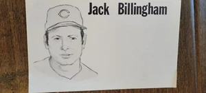 1975 MENGLER 3X5 KUNST SKIZZE KARTE JACK BILLINGHAM REDS DODGERS ASTROS TIGERS  - Bild 1 von 1