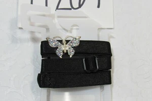 Adjustable Headwrap Headband Butterfly Black Small Vintage New - Picture 1 of 4