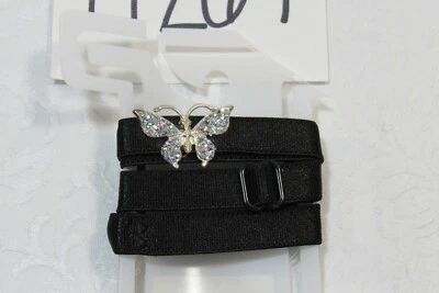 Adjustable Headwrap Headband Butterfly Black Small Vintage New - Image 1 of 4