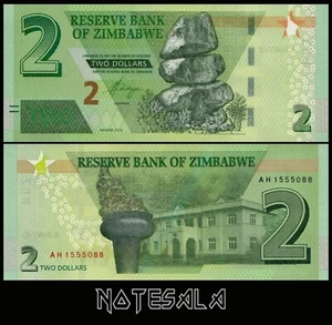 Zimbabwe 2 Dollars 2019 Pick-101 NEW-UNC - Picture 1 of 1