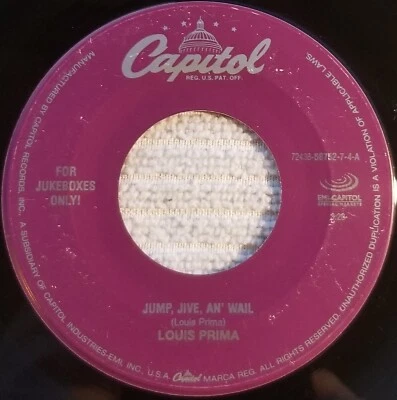 Louis Prima "Jump, Jive, an' Wail / Just A Gigolo-I Ain't Got Nobody (Medley)"VG - Image 1 of 3