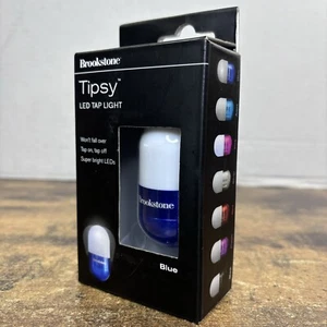 Brookstone Tipsy LED Tap Light Nightlight Book Reading Lamp - Royal Blue - New - Picture 1 of 8