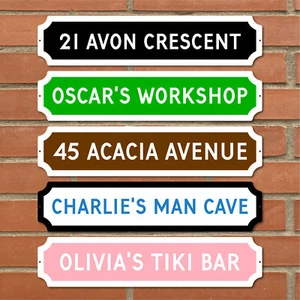 Personalised ANY TEXT Sign on METAL Street Plaque Door Wall Railway Family Gift - Picture 1 of 14