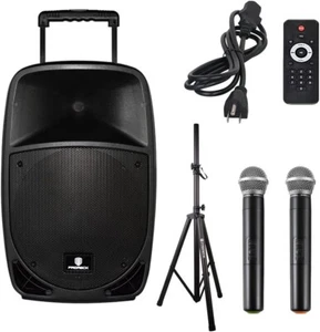 PRORECKPortable 15-Inch 800 Watt 2-Way Rechargeable Powered Dj/PA Speaker - Picture 1 of 6