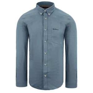 Ben Sherman Oxford Long Sleeve Plain Mens Blue Shirt 0060864 NAVY