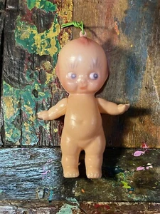 Vtg 5" 12cm KEWPIE DOLL CELLULOID Made HongKong Jointed Arms hook Xmas Tree Gift - Bild 1 von 3