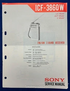 Original Sony ICF-3860W 2 Band Receiver Service Manual - Picture 1 of 1
