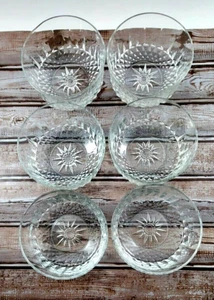 6) Vtg Arcoroc Salad Dessert Bowls Starburst Diamant Durand Intl France ~ 4.75" - Picture 1 of 7