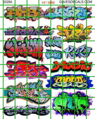 6028 DAVE'S DECAL HO SCALE DECALS URBAN GRAFFITI TRAIN BOXCARS STREET CITY WALLS - Image 1 of 4