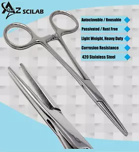 Dog Ear Hair Puller Pet Grooming Hemostat Locking Forceps Straight Veterinary CE - Picture 1 of 3