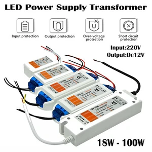 12V LED Driver Power Supply Transformer 18W 28W 48W 72W 100W AC 240V - DC 12V - Picture 1 of 58