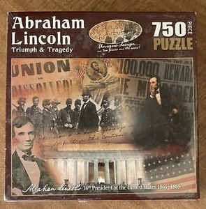 NEW Abraham Lincoln Triumph Tragedy Gettysburg Souvenir 750 Piece Jigsaw Puzzle - Picture 1 of 2