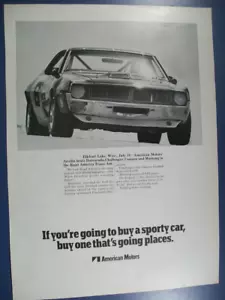 Pubblicità auto AMC Javelin mid-size-mag 1970 - Elkhart Lake WI vittoria 19 luglio - Foto 1 di 1