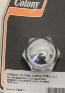 Tuerca de vástago Harley cromada bellota 36-77 Big Twins Springer extremos delanteros Colonia 7802-1  - Imagen 1 de 1