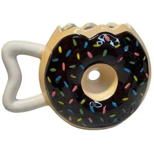 Big Mouth Inc MMMMM...DONUTS Ceramic Mug, Hole In Center, Chocolate Sprinkles - Picture 1 of 5