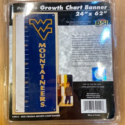 BSI Products Inc. West Virginia Mountaineers Growth Chart Banner - Image 1 of 3