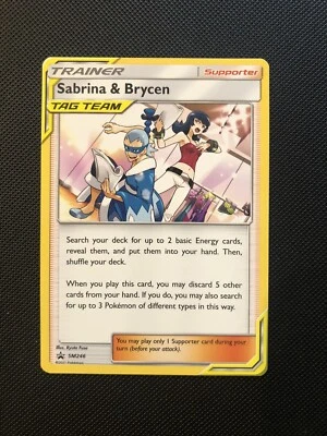 SM246 Sabrina & Brycen black star promo Pokemon NM trainer FAST SHIPPING - Image 1 of 2