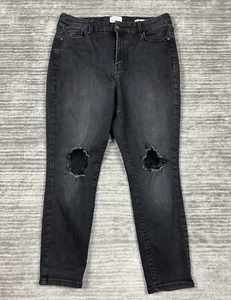 Pantalones de mezclilla True Craft para mujer 14 negros curvilíneos tiro alto ajustados mezcla de algodón - Imagen 1 de 12