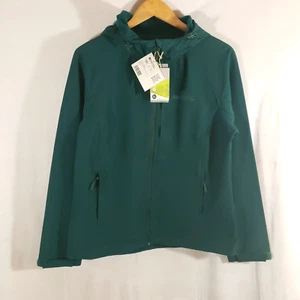NEW Mountain Warehouse Sz 8 Softshell Hooded Green Jacket Small Water Resistant - Picture 1 of 9