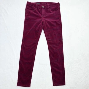 Kut from the Kloth Mia Pants Womens 10 Red Print Corduroy Skinny Floral Damask - Picture 1 of 10