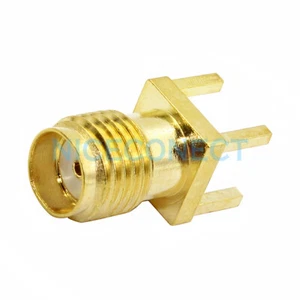 10x SMA hembra vertical a través de orificio PCB montaje recto conector de RF chapado en oro - Imagen 1 de 3