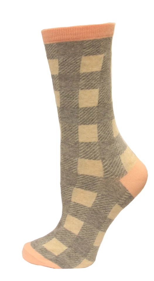 Hotsox Womens Buffalo Check Socks, Blush, 1 Pair, Womens Shoe 4-10 - Image 1 of 1