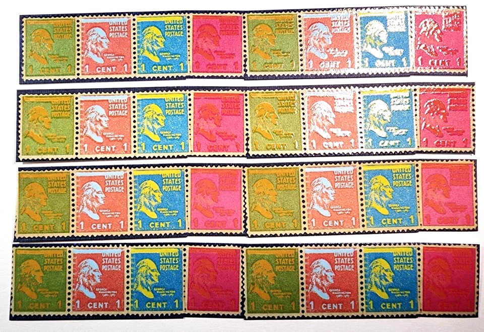 Juego de 8 - 6" pegatinas estampillas postales vintage de George Washington K&Company Foto 1 de 1