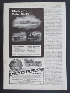 Litografía Cadillac 1905 en blanco y negro 9x13, Pope Toledo, anuncios de autocar 2 caras - Imagen 1 de 2