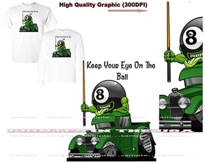 Camiseta Digirods 8 Ball Pool Player Monster Hot Rod Truck Eye On Ball dibujos animados - Imagen 1 de 6